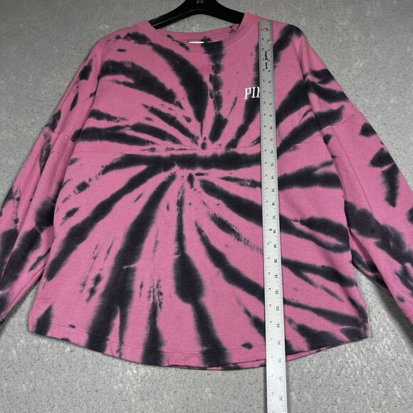 PINK Victorias Secret Sweater Womens Small Dahlia Print Varsity Crew Jacket Top - Picture 9 of 12